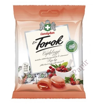 Töltött keménycukorka DR. TOROK csipkebogyóval és C-vitaminnal 75 g