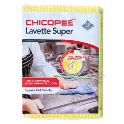 Törlőkendő CHICOPEE Lavette Super konyhai mosható 51 x 36 cm sárga 10 db/csomag