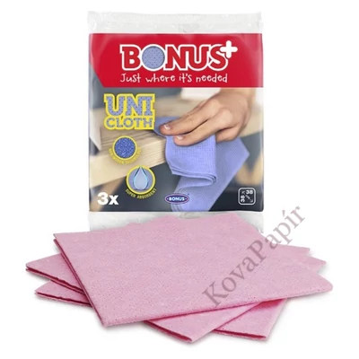 Törlőkendő univerzális BONUS + Uni 38x38 cm 3 darabos