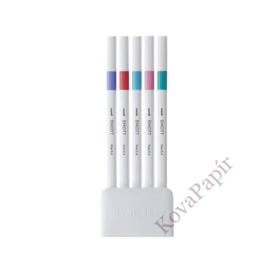 Tűfilc UNI EMOTT 5 darabos 0,4mm (világoslila, korall piros, világoskék, világosrózsaszín, smaragdzöld)