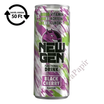 Üdítőital szénsavas HELL Newgen Black cherry 0,25L DRS