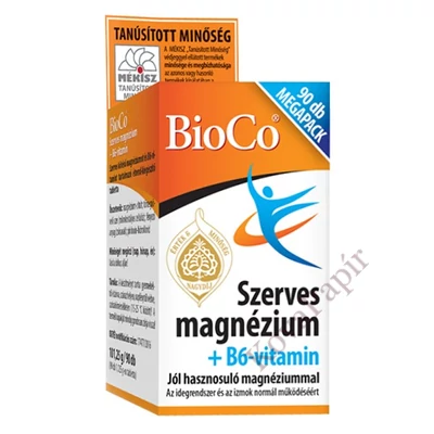 Vitamin BIOCO Szerves Magnézium + B6 Megapack 90 darab