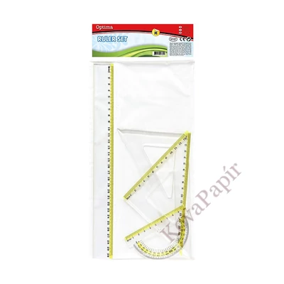 Vonalzókészlet OPTIMA 30cm vonalzóval 4 darabos